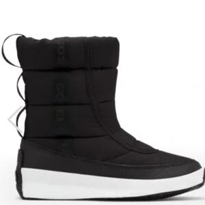 SOREL Out N About Puffy WINTER WATERPROOF Boots Matte Black Warm Shoes 8.5